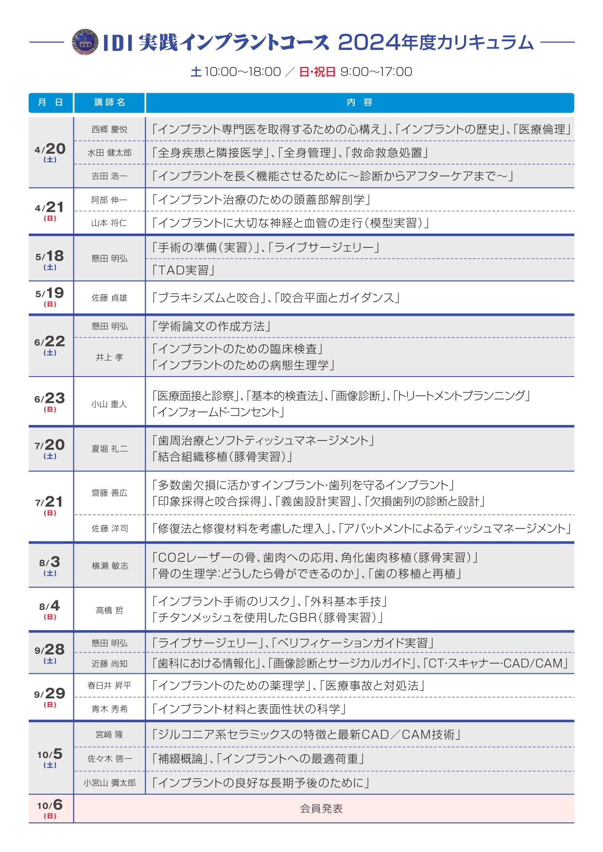 2023年度日本口腔インプラント学会 認定講習会